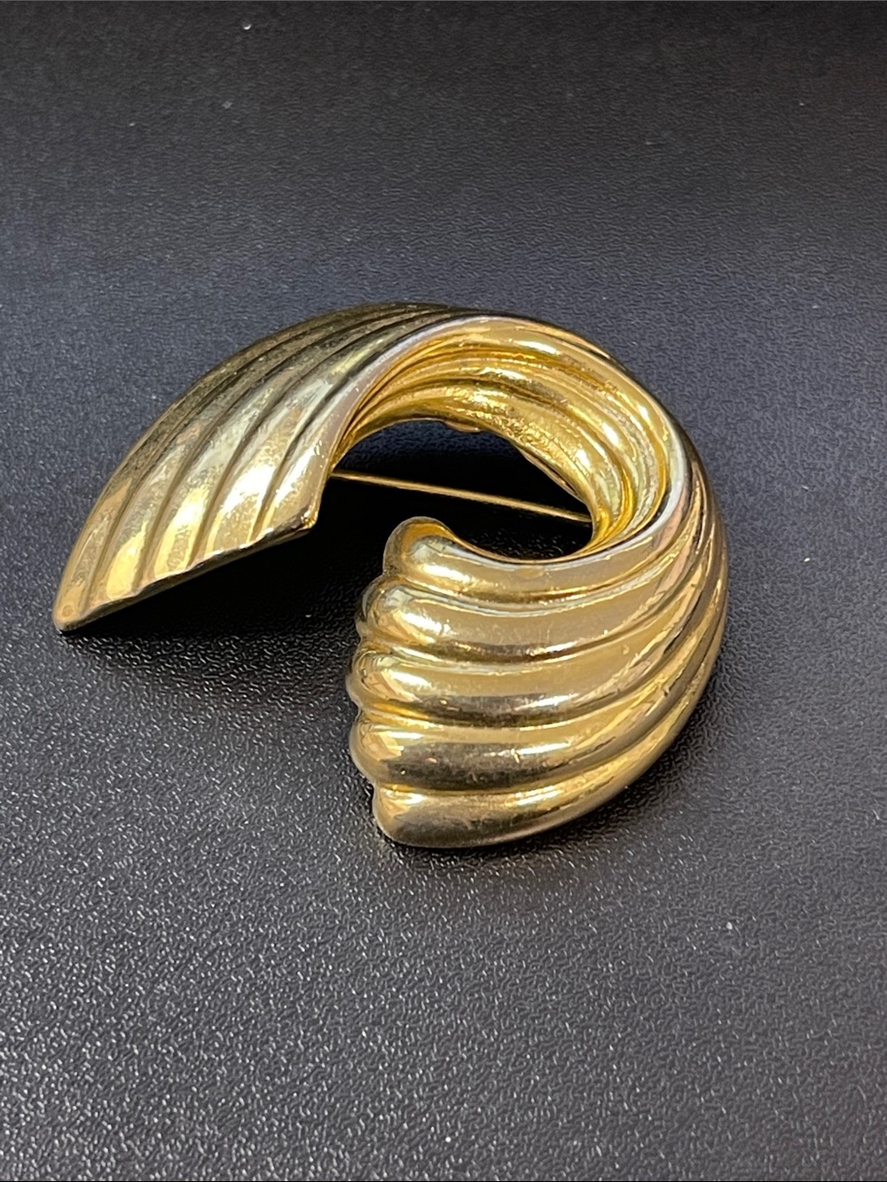 Gold Swirl Statement Brooch